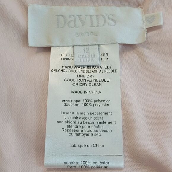 David's Bridal Blush Illusion Neckline Ruched Sleeveless Special Occasion Dress - Picture 7 of 8